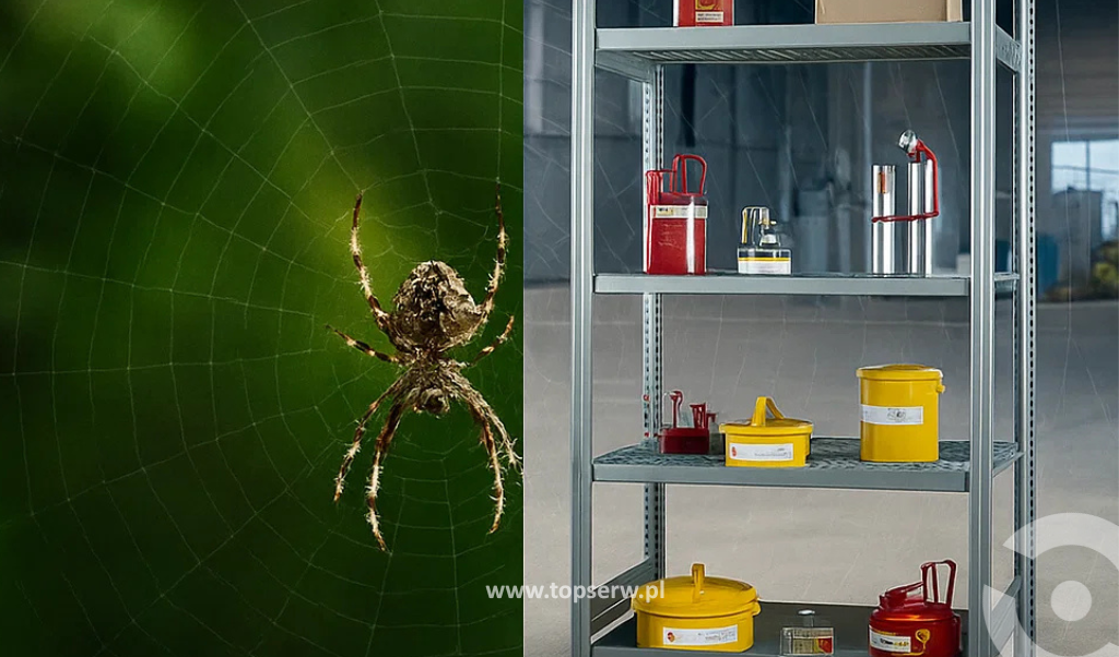 Pająk i regał chemiczny – mistrzowie kontroli i bezpiecznej organizacji