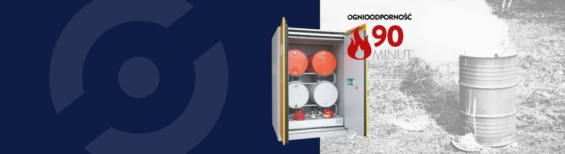 Szafy ognioodporne na beczki, pojemniki IBC DRUM-90 min