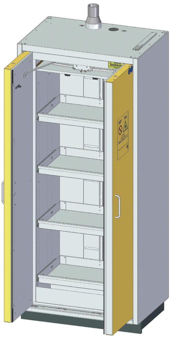 Szafa ognioodporna Topserw PRIME-90 L, 4 półki wysuwane, drzwi CLA żółte, CLASSIC, 90 min