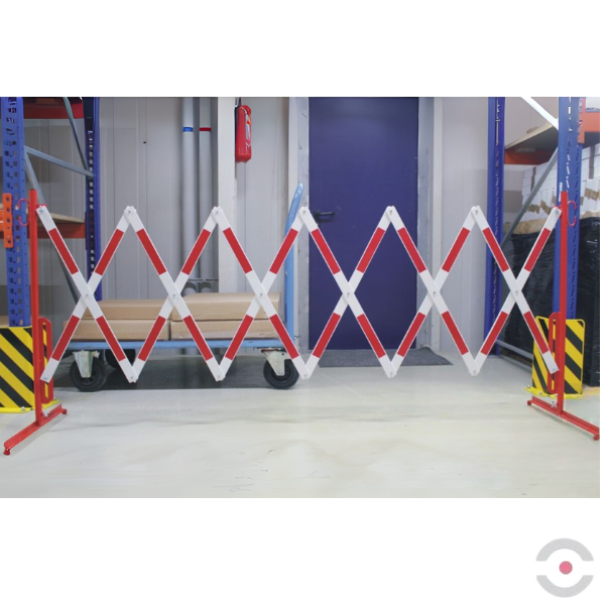 Bariera nożycowa, dł. 4000 mm, czerwony/biały