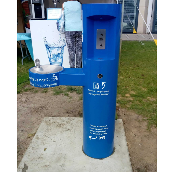 Stacja wody pitnej Zdrojownia GYM, źródełko, nalewak do butelek, sensor