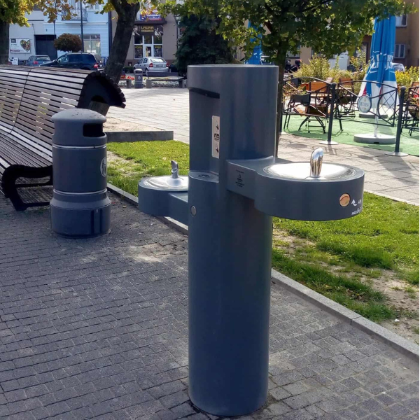 Stacja wody pitnej Zdrojownia GYQ, 2*źródełko, nalewak do butelek, sensor