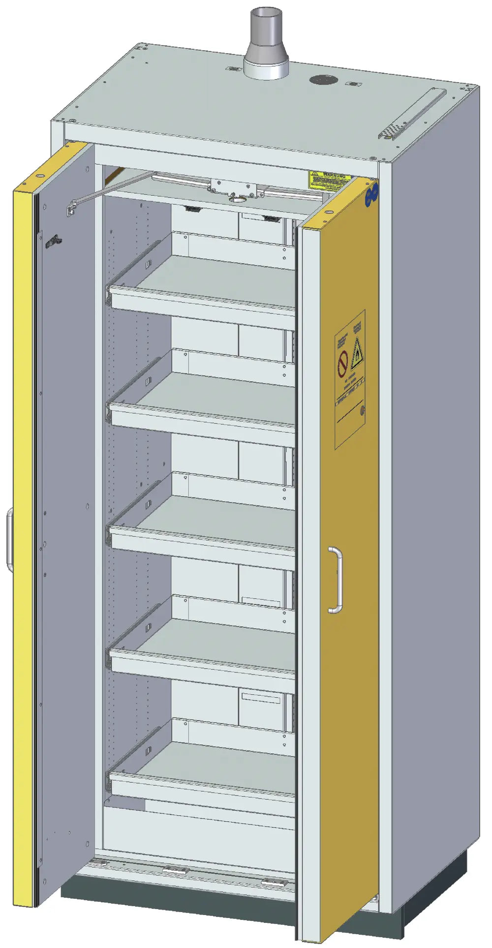 Szafa ognioodporna Topserw PRIME-90 L, 5 półek wysuwanych, drzwi CLA żółte, CLASSIC, 90 min