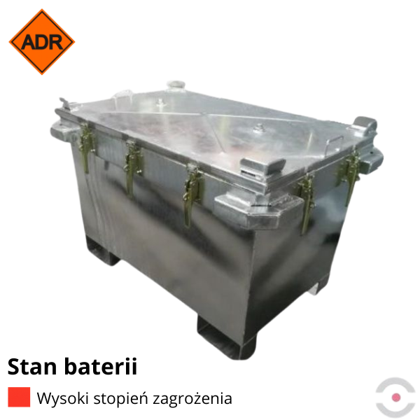 Pojemnik PG1 do transportu (ADR), składowania baterii i akumulatorów Topserw, 422 l, stal ocynkowana, wypełniacz PyroBubbles