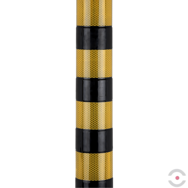 Zestaw 6* słupek, elastyczny, okrągły, śr. 80 mm, W*1000 mm, łańcuch 10 m, żółty/czarny