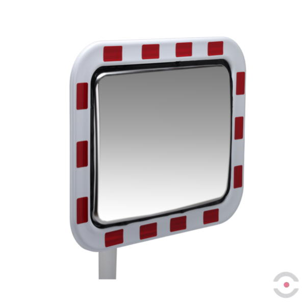Lustro drogowe Dancop, Helsinki, inox, 40*60 cm, biało-czerwone, nieparujące