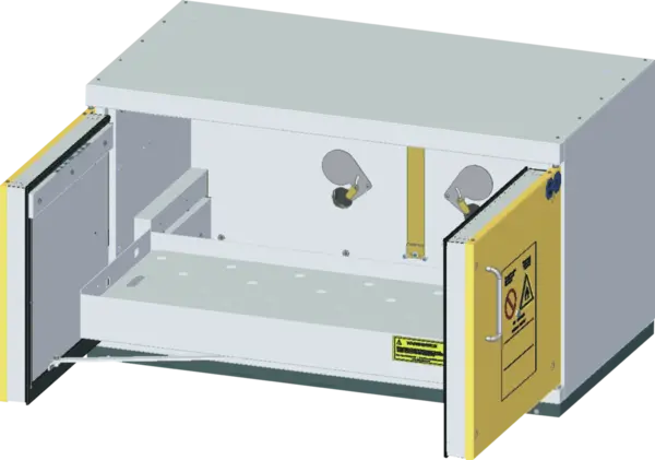 Szafa ognioodporna Topserw UNDER-90 L, 1 taca wysuwane, drzwi CLA/O żółte, UTS, 90 min