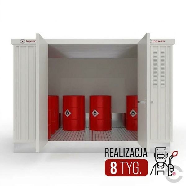 Magazyn chemiczny izolowany Topserw, SLT 3*2, S*G*W 3075*2075*2385 mm, jednomodułowy