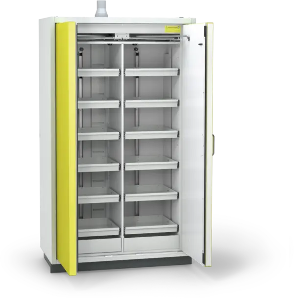 Szafa ognioodporna Topserw PRIME-90 XL-2, 12 półek wysuwanych, drzwi CLA/O żółte, CLASSIC, 90 min