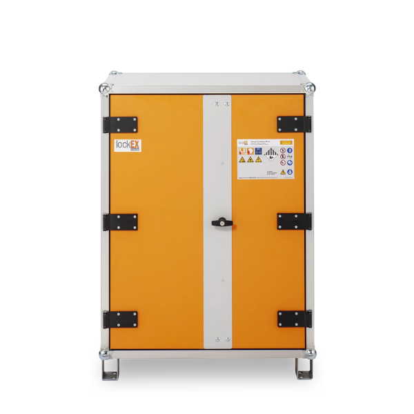 Szafa zabezpieczająca Topserw BATT M, ładowanie akumulatorów, 230V, 3 półki, 18 gniazd, nóżki, Premium Plus 8/10, (VDMA 24994)