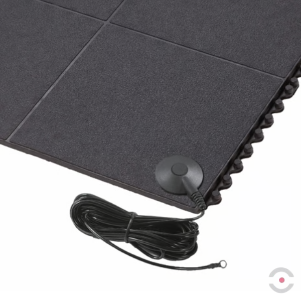 Mata antystatyczna Notrax, 661S Cushion Ease Solid ESD Nitrile FR, modułowa, nitrylowa, 91 cm x 91 cm, obszar suchy, czarny