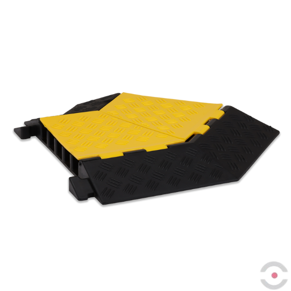 Osłona kabla z otwieraną pokrywą, 45° prawa, 5 przejść