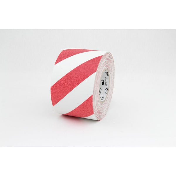 Taśma antypoślizgowa Hazard Warning, rolka, biała/czerwona, S*D 100 mm*18,3 m