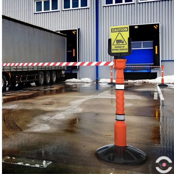 Słupek do kasety z taśmą SKIPPER - odblaskowy, pomarańczowy