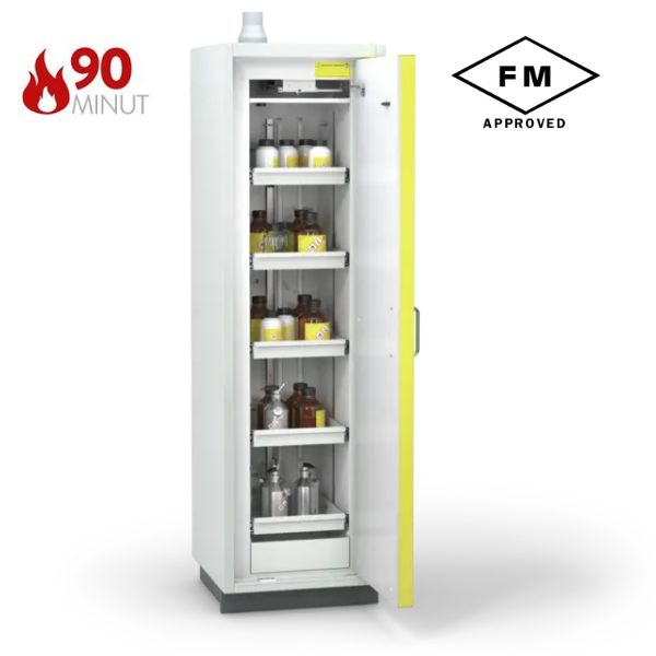 Szafa ognioodporna Topserw PRIME-90 M, 5 półek wysuwanych, drzwi CLA żółte, CLASSIC, 90 min