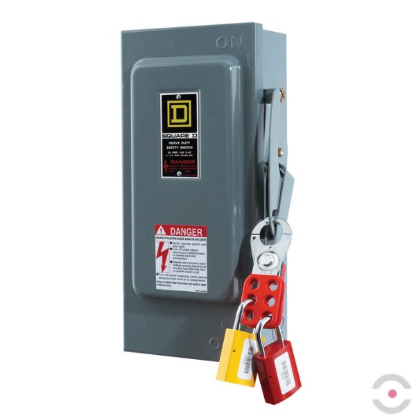 Blokada klamrowa STD, korpus i kabłąk stalowy 5 mm, szczęka 25 mm, 6 kłódek (6.35 mm), czerwona