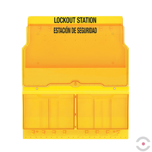 Zestaw blokad, kłódek, zawieszek, tablica ścienna, 1*S1900, kłódka 6*410RED, blokady urządzeń elektrycznych i zaworów