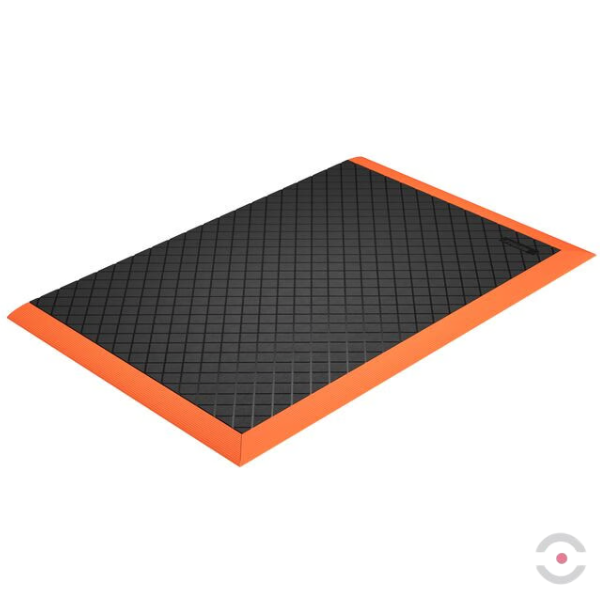 Mata ergonomiczna Notrax, 649 Safety Stance Solid, guma nitrylowa, 97 cm x 315 cm, obszar suchy, czarny/pomarańczowy