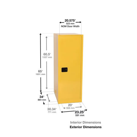 Szafa zabezpieczająca (korozyjne) Justrite SLIM S, 204 l, 1-drzwiowa MS, 3 półki, niebieski