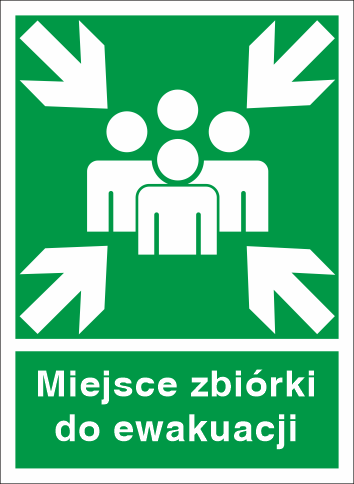 Znak ewakuacyjny Miejsce zbiórki do ewakuacji 200x300mm PT (18E)