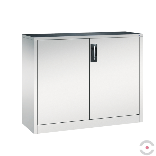 Szafa warsztatowa M, 1 półka, mata, drzwi dwuskrzydłowe, W*S*G 1000*1200*400 mm, szary