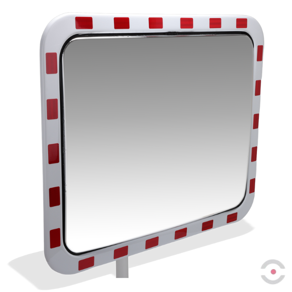 Lustro drogowe Dancop, Rome, poliwęglan, 80*100 cm, biało-czerwone