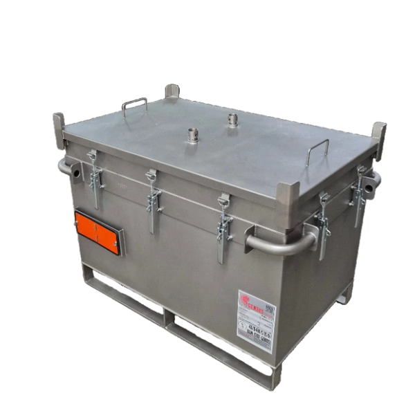 Pojemnik PG1 do transportu (ADR), składowania baterii i akumulatorów Topserw, 473 l, stal nierdzewna, wypełniacz PyroBubbles