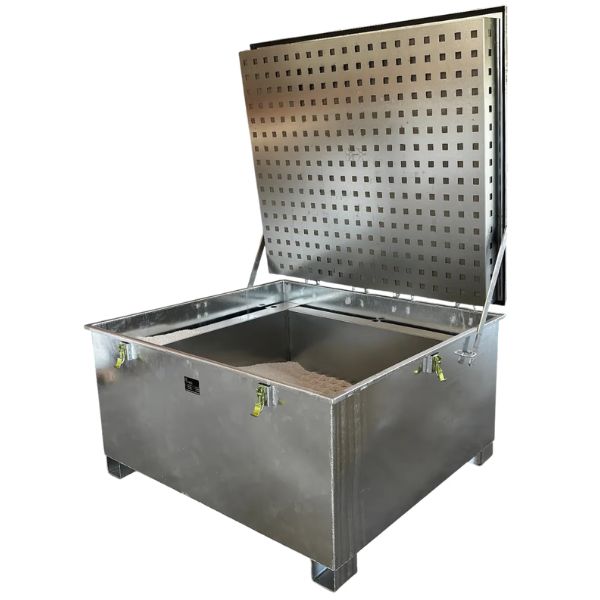 Pojemnik do składowania baterii i akumulatorów Topserw, 520 l, stal ocynkowana, wypełniacz PyroBubbles