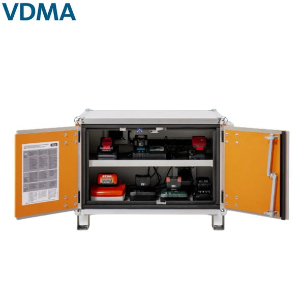 Szafa zabezpieczająca Topserw BATT S, ładowanie akumulatorów, 230V, 1 półka, 9 gniazd, nóżki, Premium 8/5, (VDMA 24994)