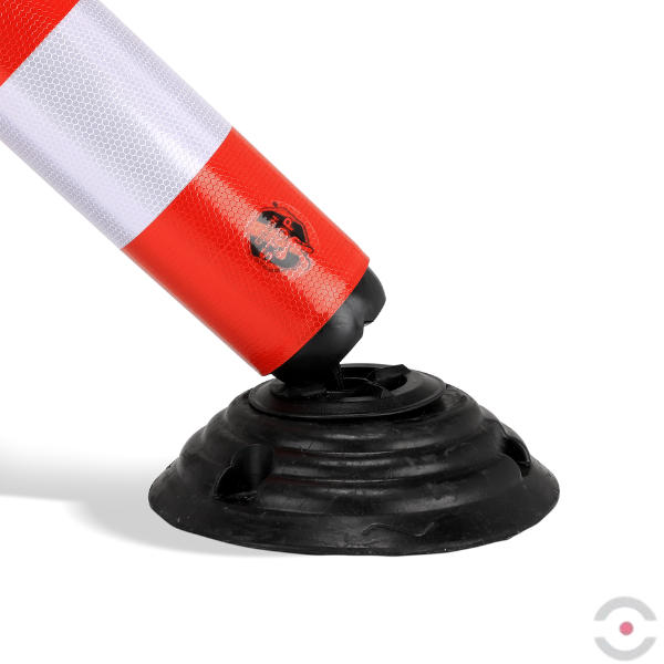 Słupek ostrzegawczy, uchylny, 1000 mm, polietylen, biało-czerwony