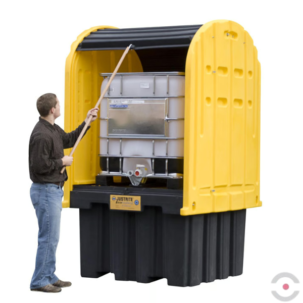 Stanowisko robocze, polietylenowe Mini Magazyn, 1408 l, IBC 1*1000 l, żółty/czarny