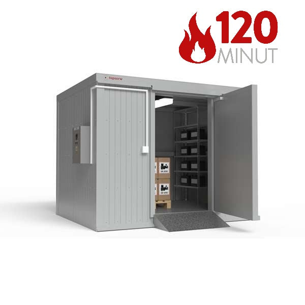 Magazyn ognioodporny Topserw BATTERY, 3-CL, REI120, S*G*W 3000*2500*2440 mm, 1*800 l, drzwi dwuskrzydłowe DF