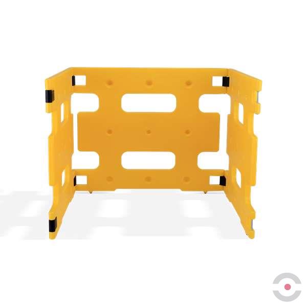 Bariera elementowa 3-częściowa, składana, polietylen, folia odblaskowa, żółta