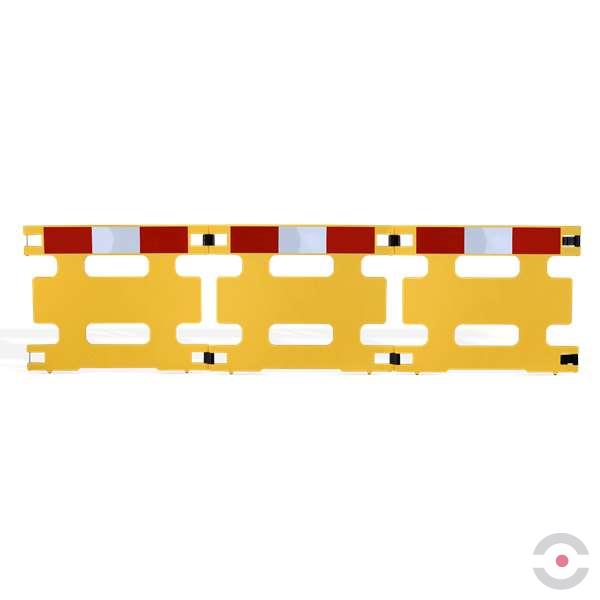 Bariera elementowa 3-częściowa, składana, polietylen, folia odblaskowa, żółta