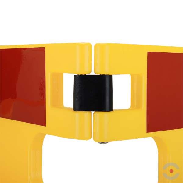 Bariera elementowa 3-częściowa, składana, polietylen, folia odblaskowa, żółta