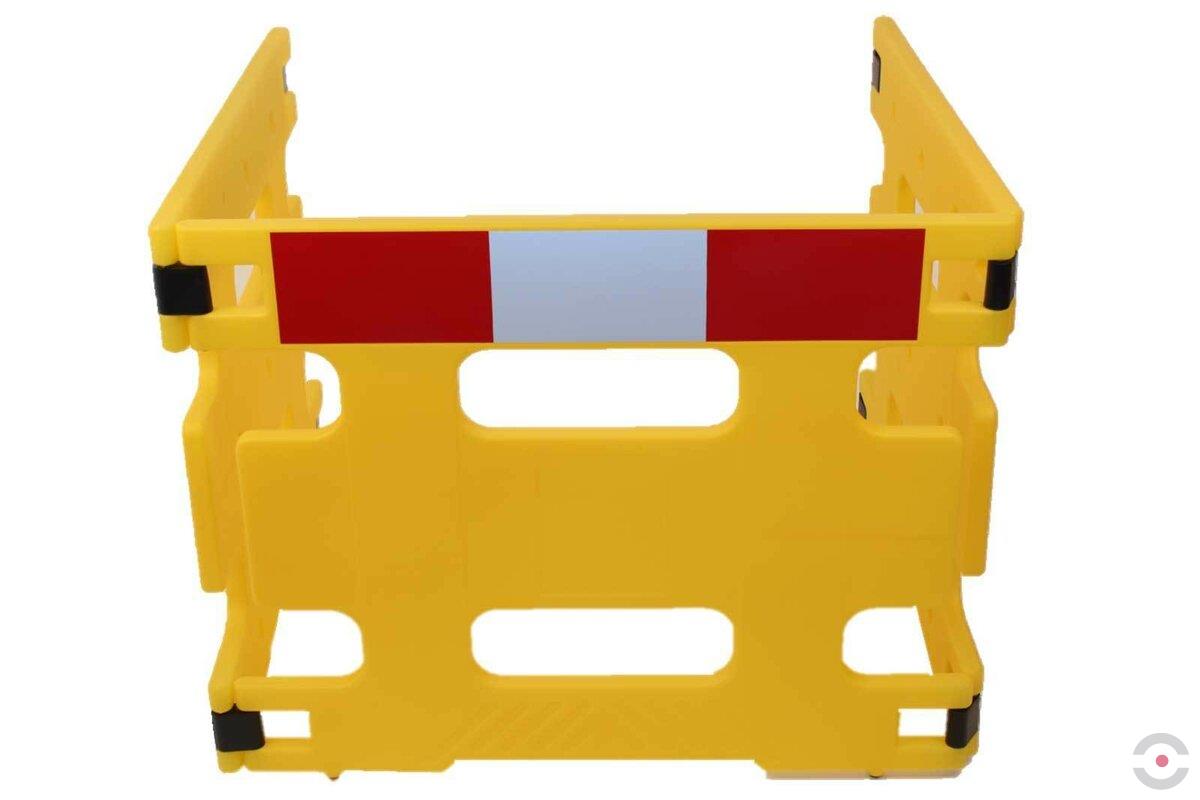 Bariera elementowa 3-częściowa, składana, polietylen, folia odblaskowa, żółta