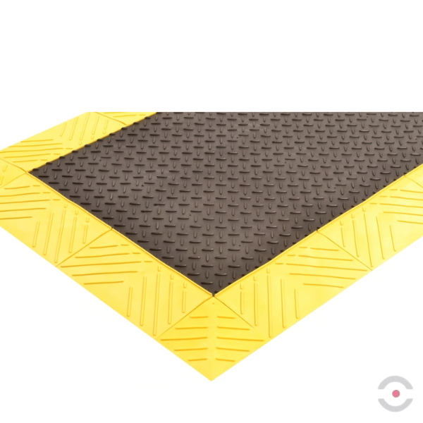 Mata ergonomiczna Notrax, 621 Diamond Flex Lok Solid, modułowa, PVC, 76 cm x 152 cm, obszar suchy, czarny