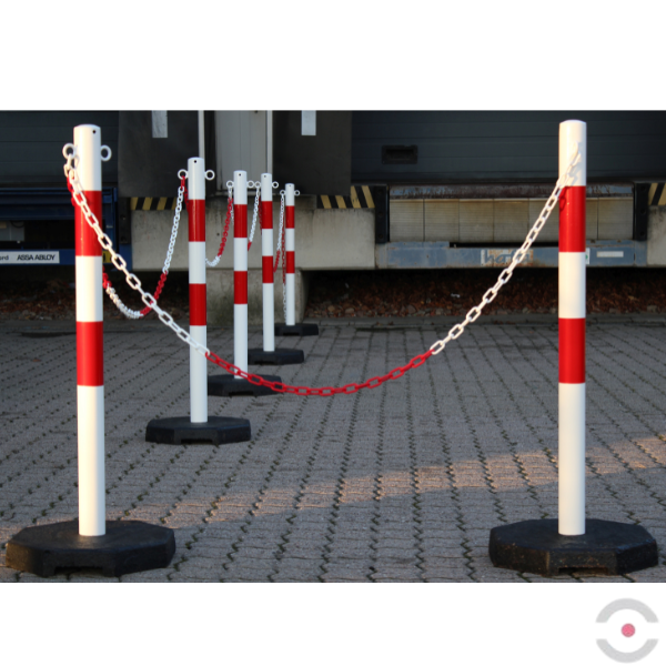 Łańcuch z tworzywa sztucznego 25m, biały/czerwony