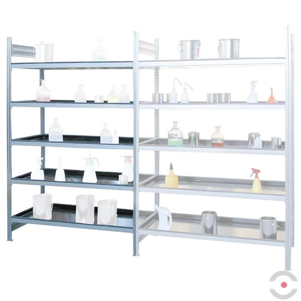 Regał półkowy Topserw, 5*półka (taca wychwytowa PE), moduł podstawowy, S*G*W 1060*635*2000 mm