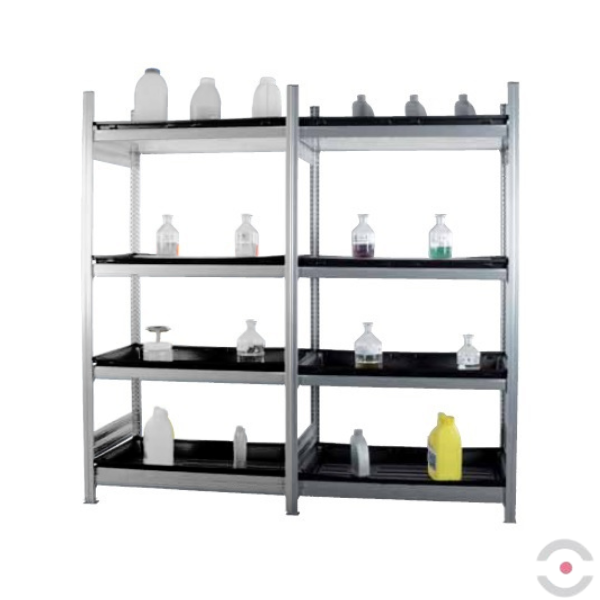 Regał półkowy Topserw, 4*półka (taca wychwytowa PE), moduł dodatkowy, S*G*W 1010*635*2000 mm