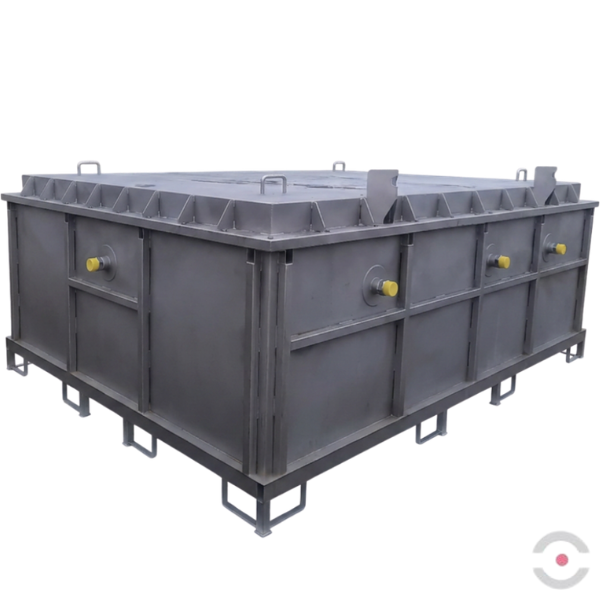 Pojemnik PG1 do transportu (ADR), składowania baterii Topserw, 4850 l, stal nierdzewna, wypełniacz PyroBubbles
