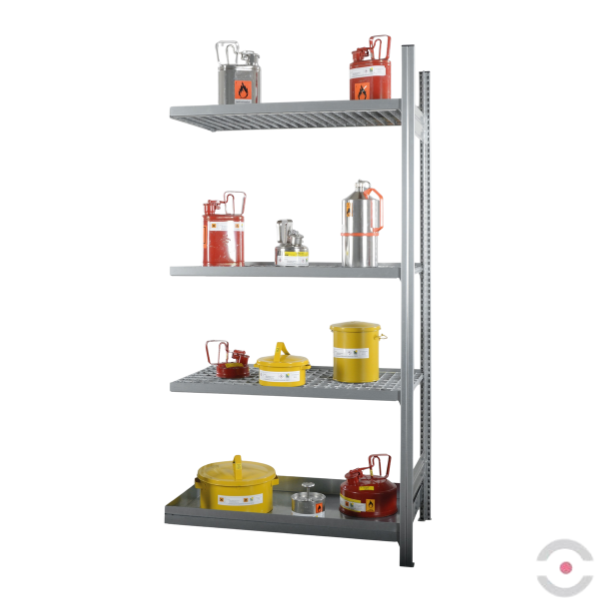 Regał półkowy Topserw, 3*półka (kratownica), 1*półka (taca wychwytowa), moduł dodatkowy, S*G*W 1010*635*2000 mm