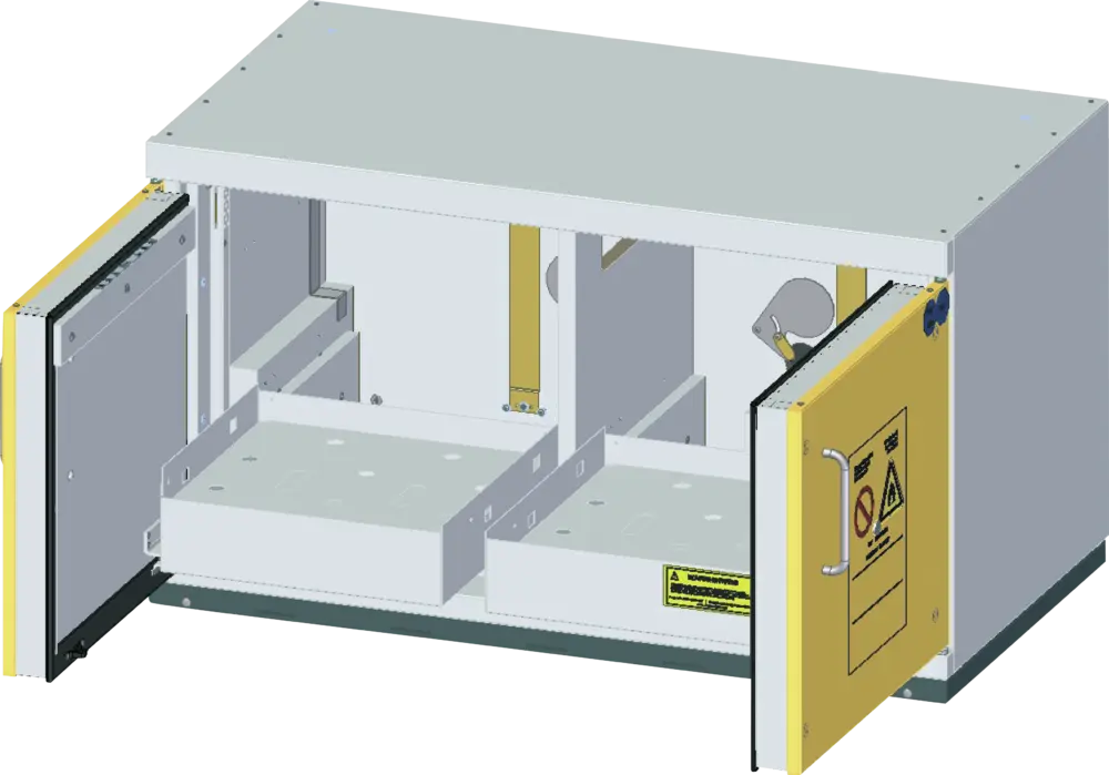 Szafa ognioodporna Topserw UNDER-90 LD, 2 tace wysuwane, drzwi CLA żółte, UTS, 90 min