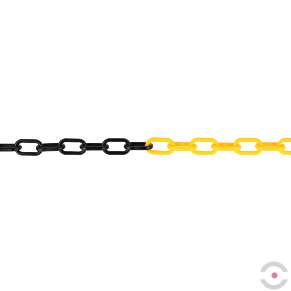 Łańcuch z tworzywa sztucznego 25m, żółty/czarny