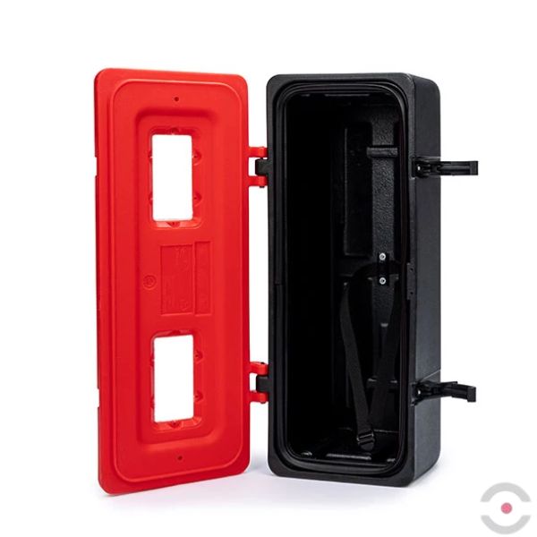 Szafka wisząca Jonesco na gaśnicę 6 kg, budynek/pojazd, Seria 70, czerwony/czarny