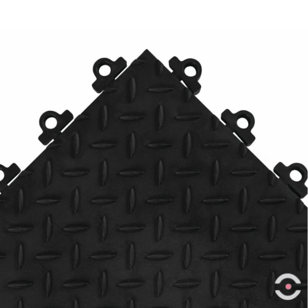 Mata ergonomiczna Notrax, 621 Diamond Flex Lok Solid, modułowa, PVC, 76 cm x 152 cm, obszar suchy, czarny