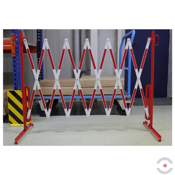 Bariera nożycowa, dł. 3600 mm, czerwony/biały