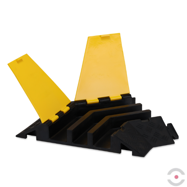 Osłona kabla z otwieraną pokrywą, 45° prawa, 3 przejścia