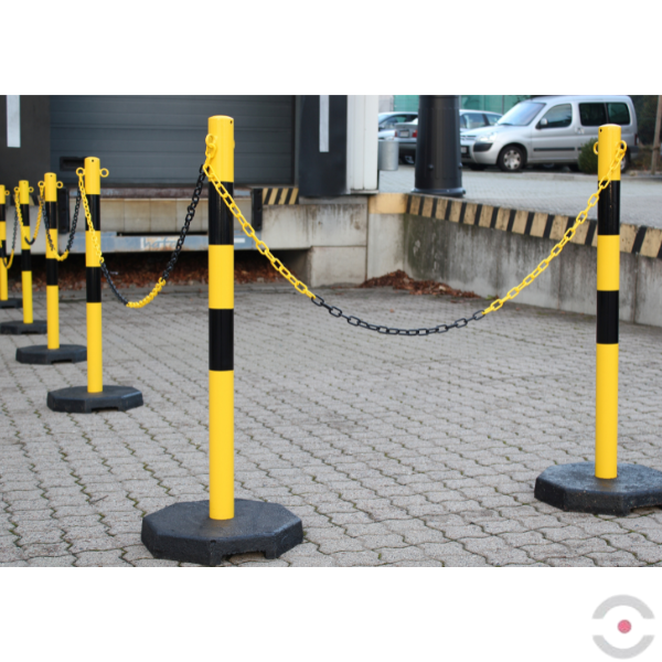 Łańcuch z tworzywa sztucznego 25m, żółty/czarny