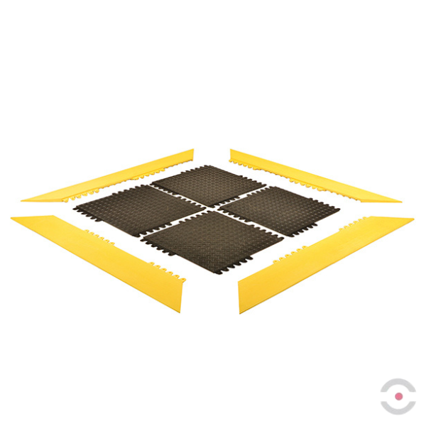 Mata ergonomiczna Notrax, 570 De-Flex, modułowa, gumowa, 45 cm x 45 cm, obszar suchy, czarny (8 sztuk)